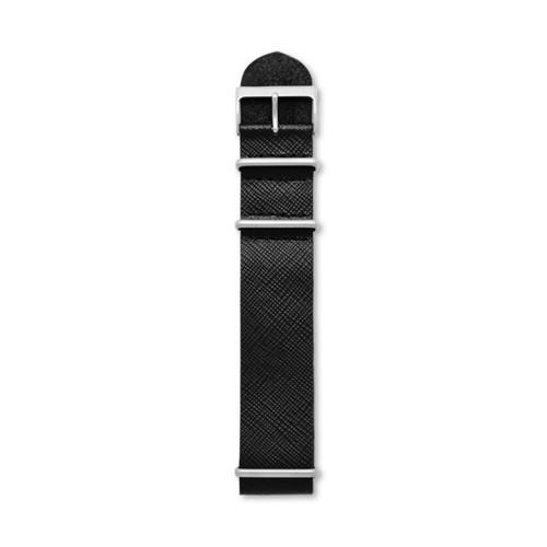 Fossil Saffiano Leather 24mm Watch Strap - Black