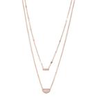 Fossil Duo Half Moon Rose Gold-tone Stainless Steel Necklace  Jewelry - Jf03135791