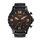 Fossil Nate Chronograph Black Stainless Steel Watch   - Jr1356