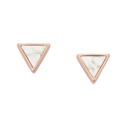 Fossil Triangle Howlite Semi-precious Studs  Jewelry Rose Gold- Jf02895791