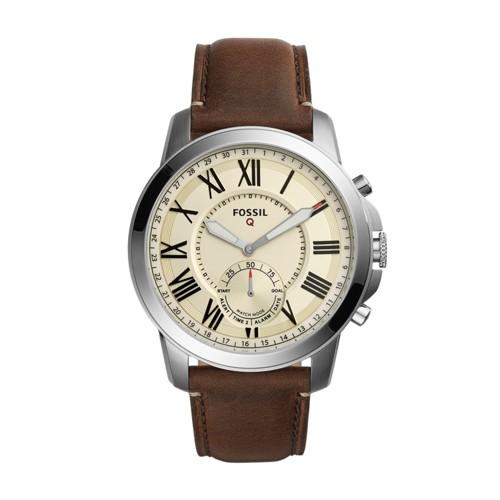 Fossil Hybrid Smartwatch - Q Grant Dark Brown Leather  Jewelry - Ftw1118