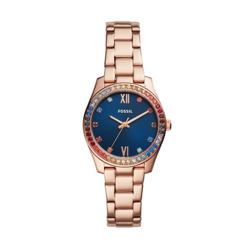Fossil Limited Edition Scarlette Prismatic Three-hand Rose Gold-tone Stainless Steel Watch  Jewelry - Le1057
