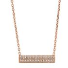 Fossil Bar Rose Gold-tone Stainless Steel Necklace  Jewelry - Jof00427791