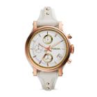 Fossil Original Boyfriend Chronograph Light Brown Leather Watch Es3947 Silver