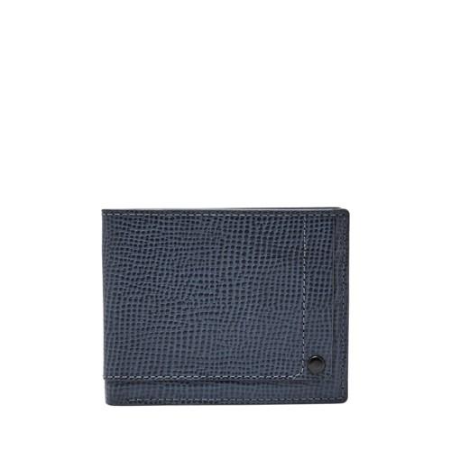 Fossil Walton Rfid Traveler  Wallet Navy- Sml1650400