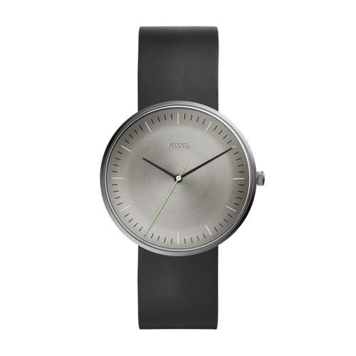 Fossil The Essentialist Three-hand Black Leather Watch  Jewelry - Fs5483