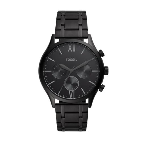 Fossil Fenmore Midsize Multifunction Black Stainless Steel Watch  Jewelry - Bq2365