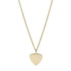 Fossil Heart Gold-tone Stainless Steel Necklace  Jewelry Gold- Jf03080710