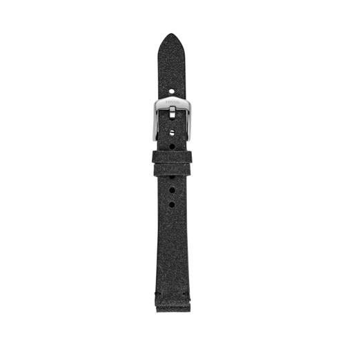 Fossil 14mm Black Glitter Leather Strap   - S141186