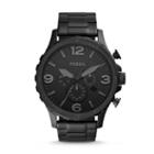 Fossil Nate Chronograph Black Stainless Steel Watch   - Jr1401