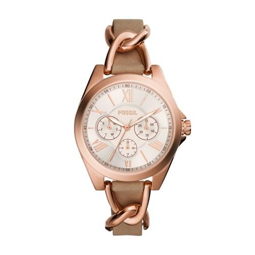 Fossil Modern Courier Multifunction Tan Leather Watch  Jewelry - Bq3410