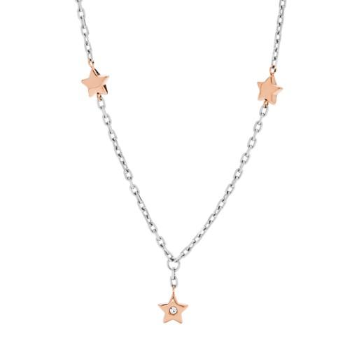 Fossil Star Two-tone Stainless Steel Necklace  Jewelry - Jof00521998