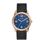 Fossil Ledger Three-hand Navy Leather Watch  Jewelry - Bq2306