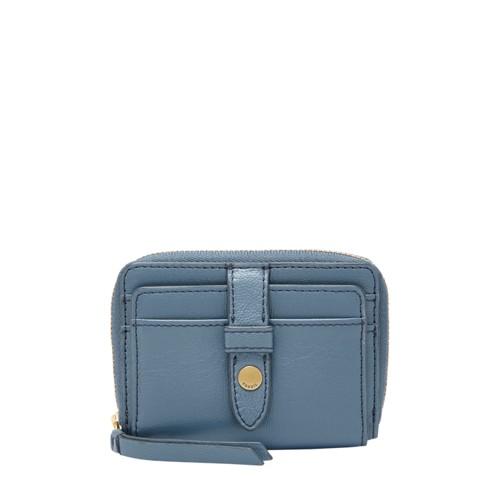 Fossil Fiona Zip Coin  Wallet Faded Indigo- Sl7702491
