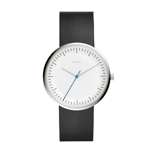 Fossil Essentialist Three-hand Black Leather Watch  Jewelry - Fs5471