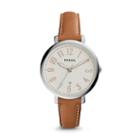 Fossil Jacqueline Two-hand Date Dark Brown Leather Watch Es3942 Beige