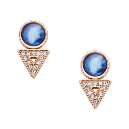 Fossil Geometric Rose Gold-tone Stainless Steel Earrings  Jewelry - Jf03009791