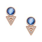 Fossil Geometric Rose Gold-tone Stainless Steel Earrings  Jewelry - Jf03009791
