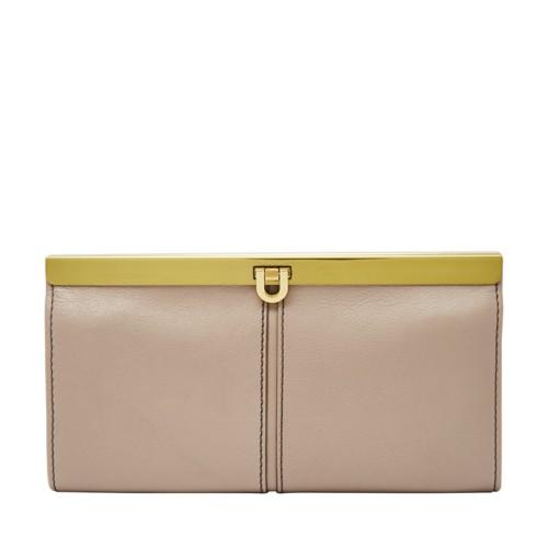 Fossil Kayla Frame Clutch  Wallet Light Taupe- Sl7825263