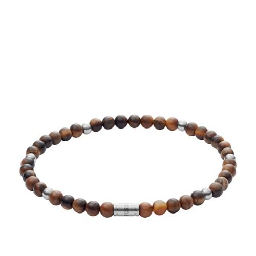 Fossil Tiger&apos;s Eye Bracelet  Jewelry Silver- Jf02939040