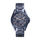 Fossil Riley Multifunction Blue Stainless Steel Watch  Jewelry - Es4294