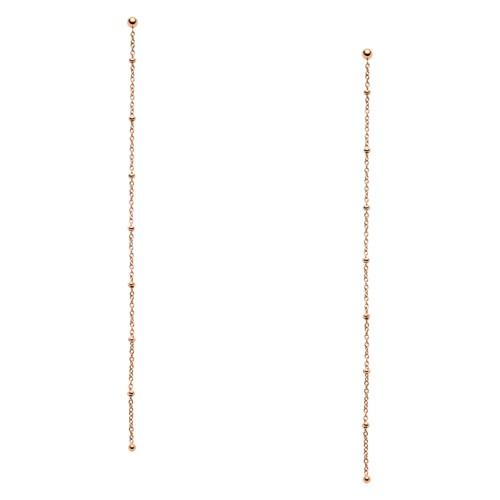 Fossil Linear Rose Gold-tone Stainless Steel Drop Earrings  Jewelry - Jof00525791