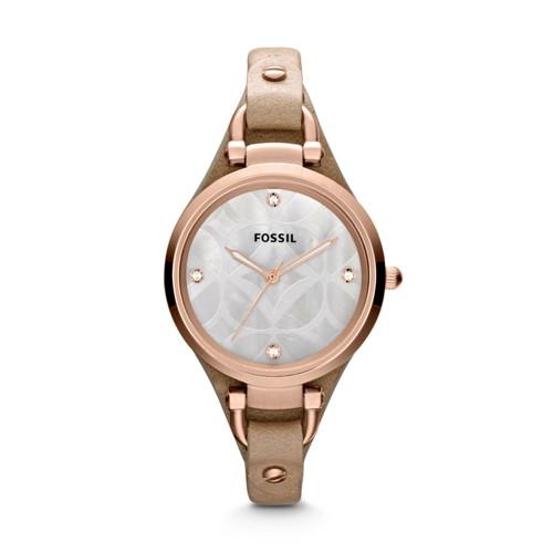 Fossil Georgia Sand Leather Watch Es3151 White