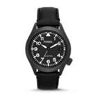 Fossil The Aeroflite Three-hand Leather Watch - Black Am4515 Black