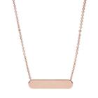 Fossil Plaque Rose Gold-tone Steel Necklace  Jewelry Rose Gold- Jf02901791