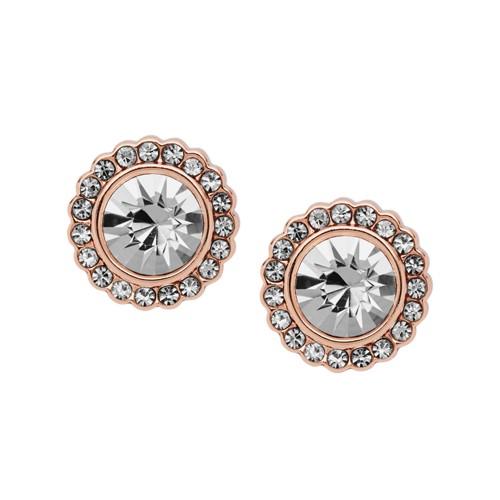 Fossil Round Rose Gold-tone Brass Studs  Jewelry - Ja6983791