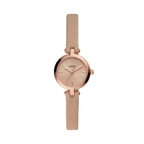 Fossil Kerrigan Mini Three-hand Tan Leather Watch  Jewelry - Bq3477