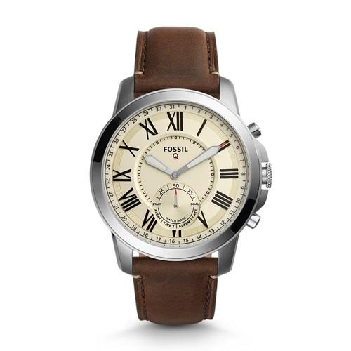 Fossil Refurbished Hybrid Smartwatch - Q Grant Dark Brown Leather  Jewelry - Ftw1118j