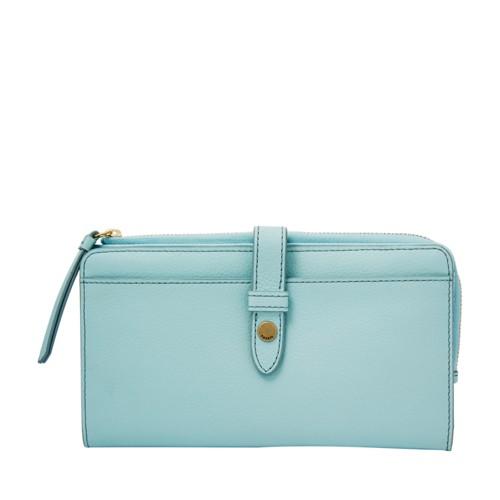 Fossil Fiona Tab Clutch  Wallet Aqua Sky- Sl7704375