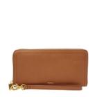 Fossil Logan Rfid Zip Around Clutch  Wallet Tan- Sl7831231