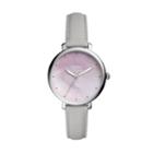 Fossil Jacqueline Three-hand Mineral Gray Leather Watch  Jewelry - Es4386