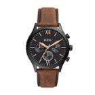 Fossil Fenmore Midsize Multifunction Brown Leather Watch  Jewelry - Bq2411