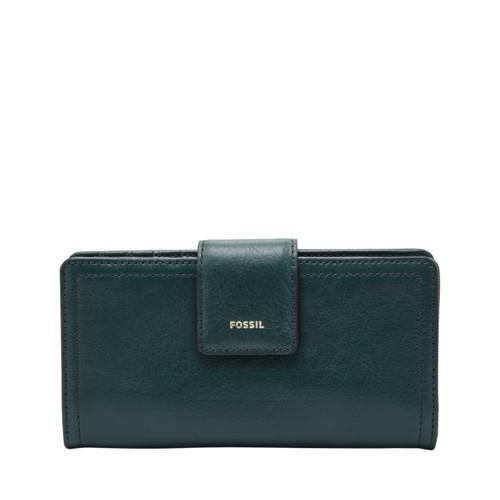 Fossil Logan Rfid Tab Clutch  Wallet Teal- Sl7830380