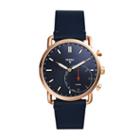 Fossil Hybrid Smartwatch - Q Commuter Navy Leather  Jewelry - Ftw1154