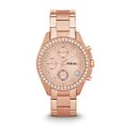 Fossil Decker Chronograph Rose-tone Stainless Steel Watch   - Es3352