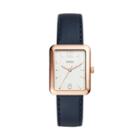 Fossil Atwater Three-hand Navy Leather Watch  Jewelry - Es4158