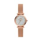 Fossil Carlie Mini Three-hand Rose Gold-tone Stainless Steel Watch  Jewelry - Es4505