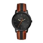 Fossil Minimalist Three-hand Striped Luggage Leather Watch  Jewelry - Fs5556