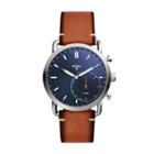 Fossil Hybrid Smartwatch - Q Commuter Luggage Leather  Jewelry - Ftw1151