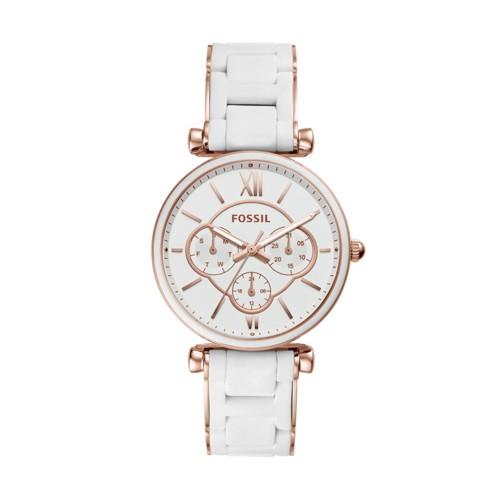 Fossil Carlie Multifunction Rose Gold-tone Stainless Steel Watch  Jewelry - Es4606