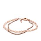 Fossil Pink Semi-precious Double-chain Bracelet  Jewelry - Ja6851791