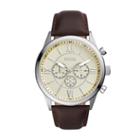 Fossil Flynn Chronograph Brown Leather Watch  Jewelry - Bq1129