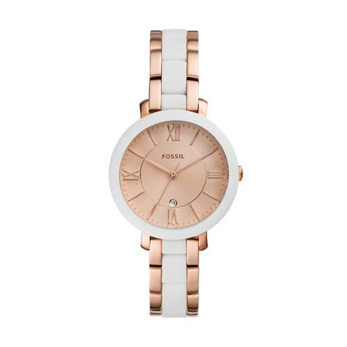Fossil Jacqueline Three-hand Date Rose Gold-tone Stainless Steel Watch  Jewelry - Es4588