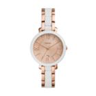 Fossil Jacqueline Three-hand Date Rose Gold-tone Stainless Steel Watch  Jewelry - Es4588