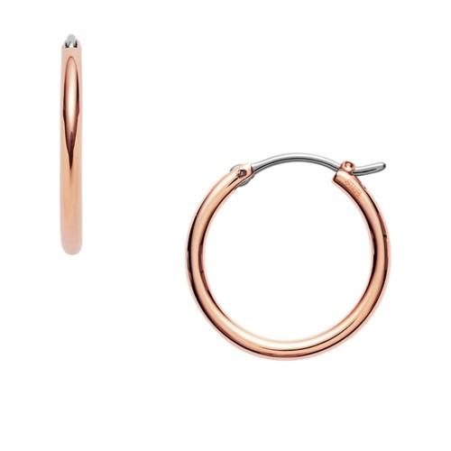 Fossil Rose Gold-tone Steel Hoops  Jewelry Rose Gold- Jof00003791