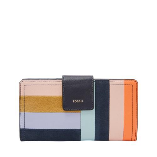 Fossil Logan Rfid Tab Clutch  Wallet Bright Patchwork- Sl7867184